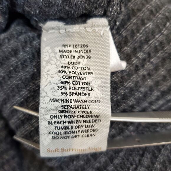 Soft Surroundings Thermal Waffle Knit Longsleeve Tunic S Gray Outdoors Grunge - Picture 11 of 11